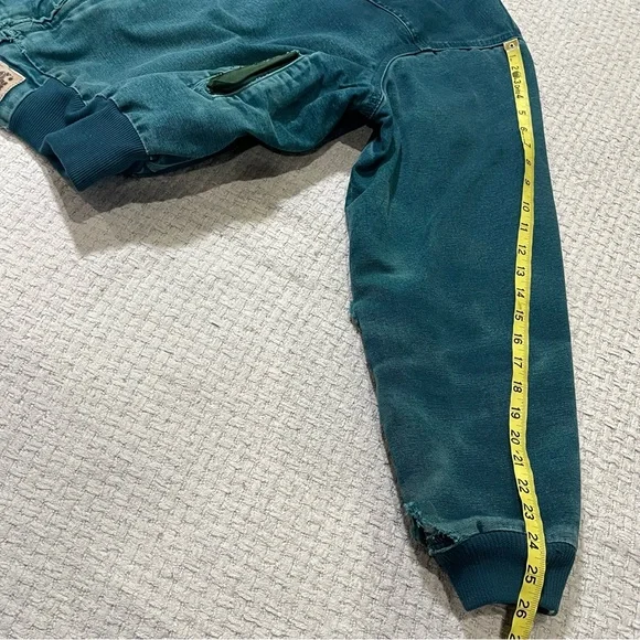 Carhartt J14DTL Dark Teal Quilted Flannel Lined Duck Santa Fe Work Jacket Large - Picture 15 of 15